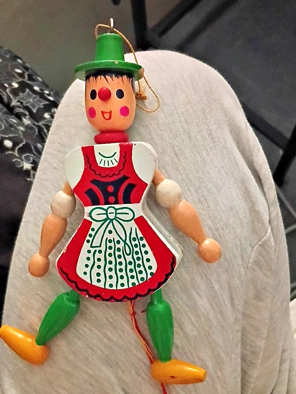 Green & Red Wooden Christmas Ornament Figure